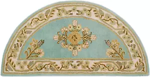 Winter Green Jardin Wool Hearth Rug, Half Round - Picture 1 of 12