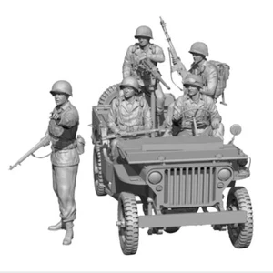 Kit de figuras de resina Jeep Crew de la Segunda Guerra Mundial escala 1/35 tema militar SIN JEEP - Imagen 1 de 3