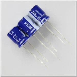 SPRAGUE 515D series 220uF/35V220uF audio electrolytic capacitor 10X12.5mm 85℃ - Picture 1 of 2