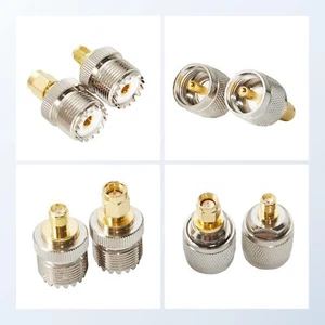 8pcs SMA UHF FR Coaxial Connector Kit SMA to PL259 SO239 UHF Crimp Coax Adapter - Picture 1 of 12
