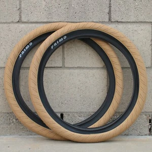 PRIMO BMX BIKE STEVIE CHURCHILL 20 X 2.45" BICYCLE TIRES TAN/BLACK - Picture 1 of 5