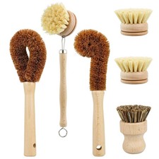5X(Plant Based Cleaning Brush Set, 6 Piece for Vegetable, and Kitchen Dish I7H5)