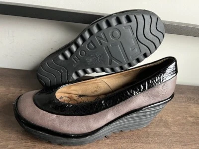 Fly London Women’s Wedge Yoko Black/Brown US Size 8-8.5 EU 39 Career Business - Image 1 of 4