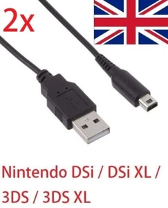 2x Nintendo DSi / DSi XL / 3DS / 3DS XL USB Power Charger Cable - Picture 1 of 5