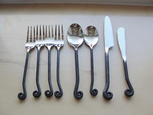 8 Piece Gourmet Settings Treble Clef 18/10 Stainless Steel Flatware - Picture 1 of 5