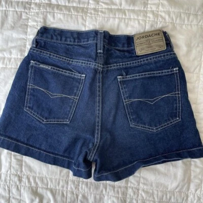 Pantalones Cortos Vaqueros Vintage Jordache Cintura Alta Azul Lavado Oscuro Años 90 Talla 9 Foto 1 de 4