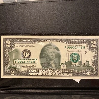 2 Series 2003 A $2 Two Dollar Bills With RARE ALMOST MATCHING SERIALS - Image 1 of 2