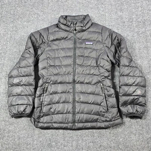 Patagonia Down Sweater Jacket Kids Large 12 Black Full Zip Hike Outdoors 68233 - Picture 1 of 12