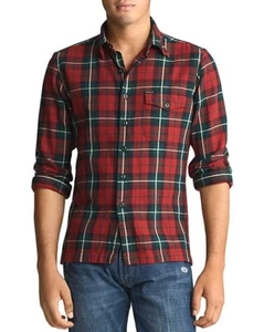 NUEVO POLO RALPH LAUREN ROJO A CUADROS PARCHE EN EL CODO FRANELA CAMISA ABOTONADA TALLA L - Imagen 1 de 2