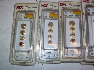 3 RCA Estéreo Triple Enchapado en Oro F Video Audio Montaje en Pared Blanco Decoración - Imagen 1 de 6