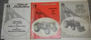 International 574 Tractor & 1850 Loader Setting Up and Operators Manuals - Picture 1 of 1