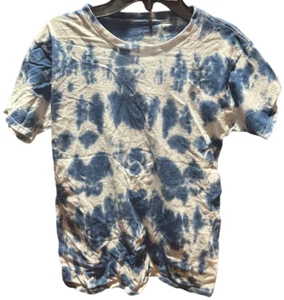 Fruit of the Loom Girls Blue & White Tie Dye T-Shirt Size L (14-16) - Picture 1 of 2