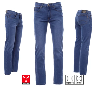 PAYPER® Jeans Blau Regulair fit Stonewashed Stretch Denim 405 gr/m² Übergrößen Gr. 44-64