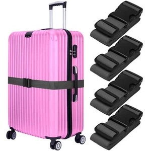 Luggage Straps for Suitcases Gray 4 PK Premium Nylon Belts for Luggage Securi... - Picture 1 of 8