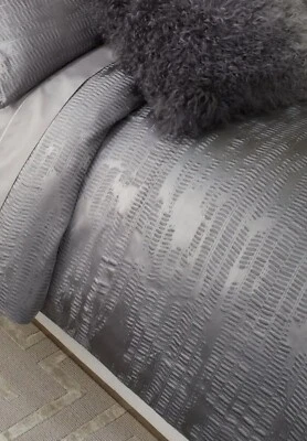 DONNA KARAN $450 Vapor Duvet  Cover Full/Queen One Piece Charcoal /Grey NWT - Image 1 of 4