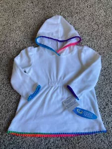 Wave Zone Toddler Girls Hooded White Swim Cover Up 18 Month Rainbow Purple - Picture 1 of 4