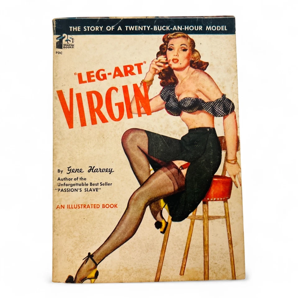 Leg-Art Virgin by Gene Harvey – 1950s Pulp Digest – Risqué Cheesecake Cover Foto 1 de 4