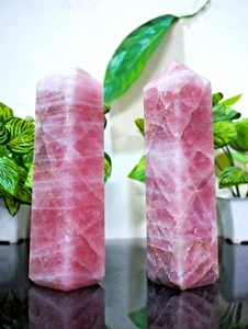 Luxury Combo 200MM Pink Rose Quartz Stone Healing Polished Point Obelisk Tower - Photo 1 sur 14