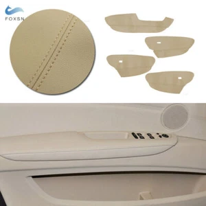 4Pcs New Beige Leather Door Armrest Panel Cover Trim For BMW X5 E70 2007-2013 - Picture 1 of 8