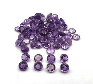 Natural Brazilian Amethyst Round Cut Loose Gemstone Lot 74 Pcs 6 MM 64 CT - Picture 1 of 5