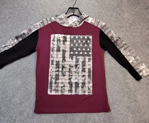 Fresh Laundry Jungen Baseballshirt klein weinrot Blumen USA Flagge patriotisch - Bild 1 von 9