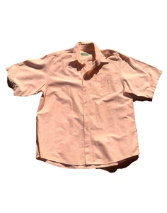 Vintage Individual Dailywear Peach Cotton Workwear Unisex Shirt - Size L/XL - Picture 1 of 7