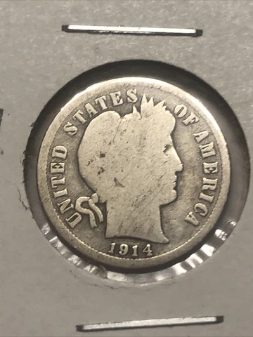 1914-D Barber Head Dime 10 Cents 90% Silver Cover