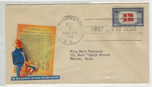 1943 WW2 Patriotic OVERRUN COUNTRIES 920 DENMARK WE WILL SACRIFICE Hand  Cancel - Picture 1 of 1