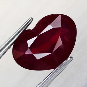 Ruby 3.17ct Red Heart 10.3x7.2x4.3 mm Natural Heated SI1 Clarity Mozambique - Picture 1 of 3
