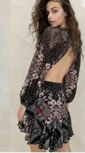 Free People Seven Wonders Minikleid Gr. XS Boho Hippie Multi Media Print - Bild 1 von 15