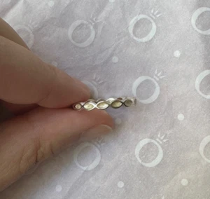 Pandora Better Together White Size 5 (50) Enamel Sterling Silver Ring 190884EN23 - Picture 1 of 5