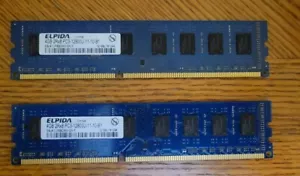 ELPIDA DDR3 4GBx2 1600 MHz PC3-12800 Desktop Memory RAM Non ECC 240Pin DIMM 8GB - Picture 1 of 2