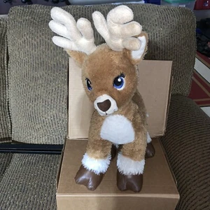 Build A Bear Rentier Hirsch BAB Team Santa braun blaue Augen Weihnachten Huf Plüsch - Bild 1 von 12