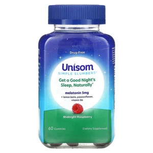 Unisom Simple Slumbers Midnight Raspberry 60 Gummies EXP 09/2025 sueño pastillas - Picture 1 of 2