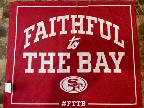 San Francisco Forty Niners 49ers Rally Towel, 1/22/2023 Playoffs SGA, NEW Cover