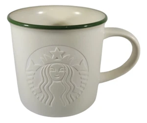 2022 Starbucks Mug Tasse Becher Siren Green Rim weiß-grün Laser Logo 12oz/355ml - Bild 1 von 7