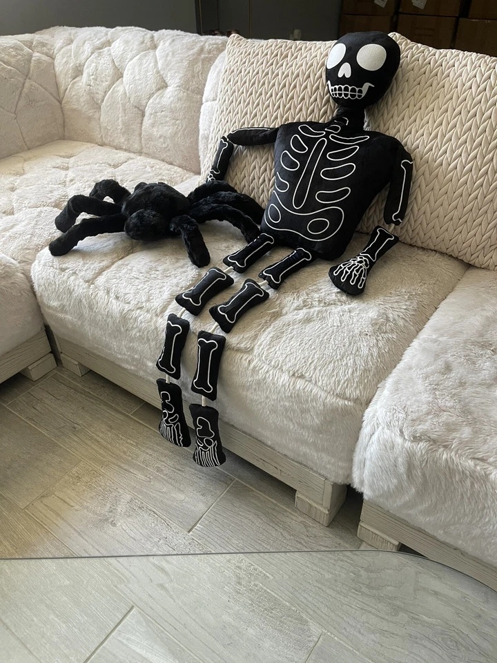 MR BONES SKELETON DECORATIVE PILLOW HALLOWEEN  (42”X12”) FREE SHIPPING - Image 1 of 4