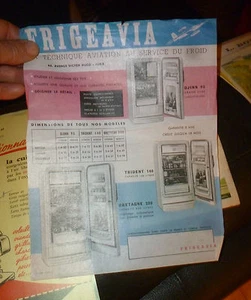 Feuillet Pelure publicitaire Ancien Réfrigérateur FRIGEAVIA vintage Fridge 1955 - Imagen 1 de 1