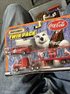 Matchbox Twin Pack Coca Cola Brand Vehicles Car & Hauler Truck Polar Bear NEW - Picture 1 of 4