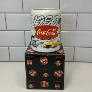 Vintage 1998 große 1950er Generation Coca Cola Keramik Tasse Stein 5" hoch mit Box - Bild 1 von 6