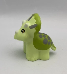 Lego Duplo Building Block Figure BABY TRICERATOPS Dinosaur Green - Picture 1 of 3