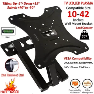 Full Motion TV Wall Mount Bracket Swivel Tilt 14 18 26 32 40 42 Inch LED LCD UK - Picture 1 of 12