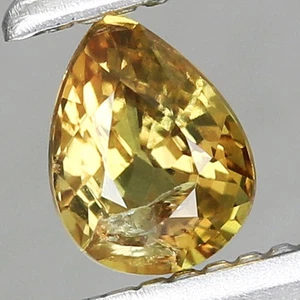 0.22ct t.w 4x3mm Pear Natural Orangish Yellow Sapphire Songea, Tanzania✨ - Picture 1 of 4