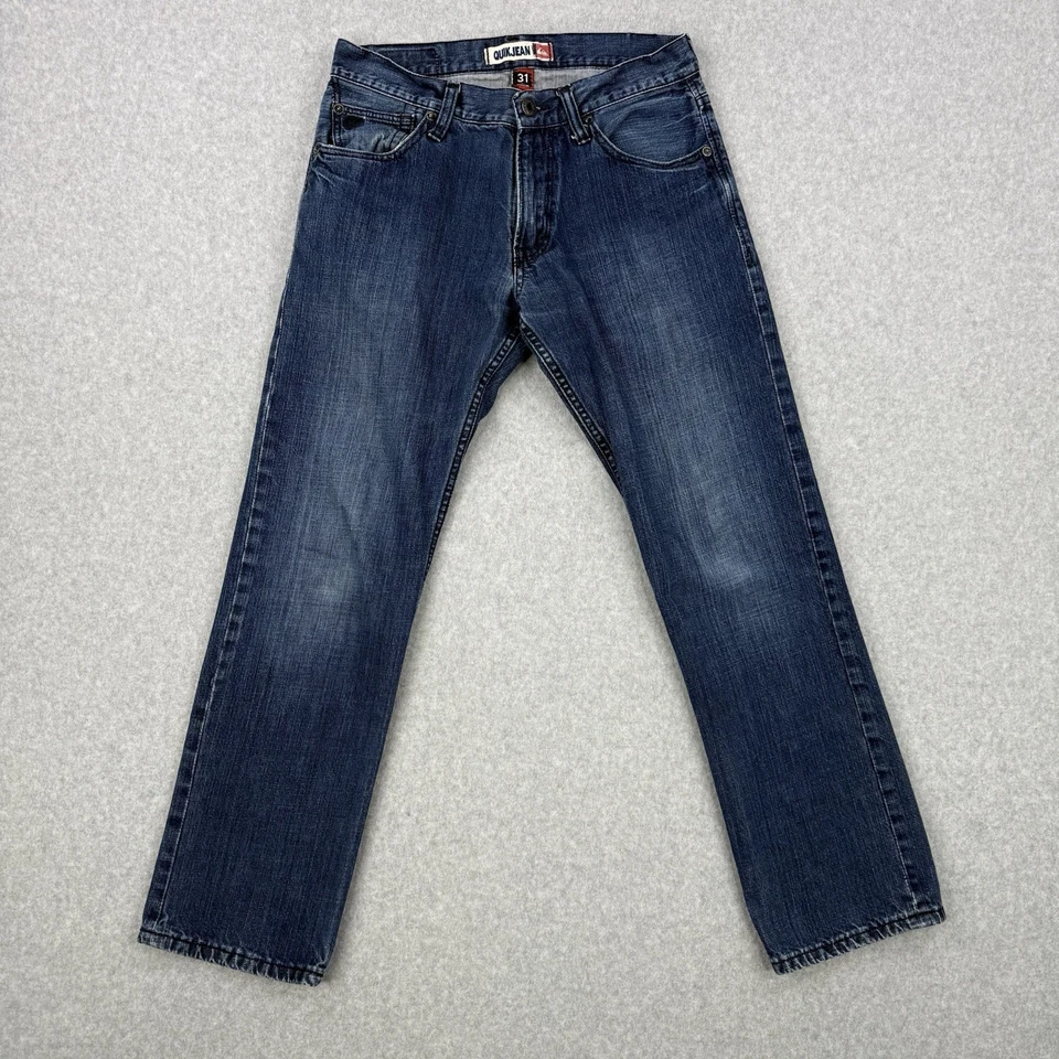 Vintage Quiksilver Quik Jeans Mens 31x30 (Fits 31x28) Blue Straight 90s Skate - Image 1 of 4