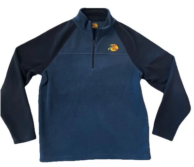 Bass Pro Shops Blue Quarterzip Soft Polyester Fleece Pullover (Men’s Medium) - Image 1 of 4