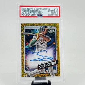 2024 Topps Chrome Cosmic Gold Auto Tyler Soderstrom RC /50 PSA 10 AUTO 9 - Picture 1 of 2