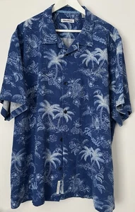 Tommy Bahama Silk Hawaiian Shirt Hawaii Exclusive Blue XXL - Picture 1 of 7