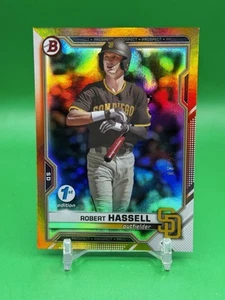 Bowman Chrome Draft 2021 primera edición Robert Hassell lámina naranja #/25 - Imagen 1 de 2