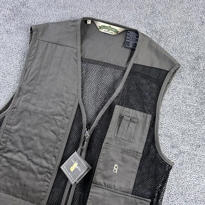 NUEVO BOB ALLEN Chaleco de Tiro Talla XL Gris Salvia Humo Bolsillos de Malla Cremallera Completa Nuevo con Etiquetas Foto 1 de 4