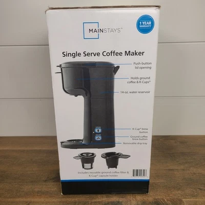 Cafetera Mainstays Single Serve Doble Brew Negra 202140 Filtro Reutilizable K-Cup Foto 1 de 4